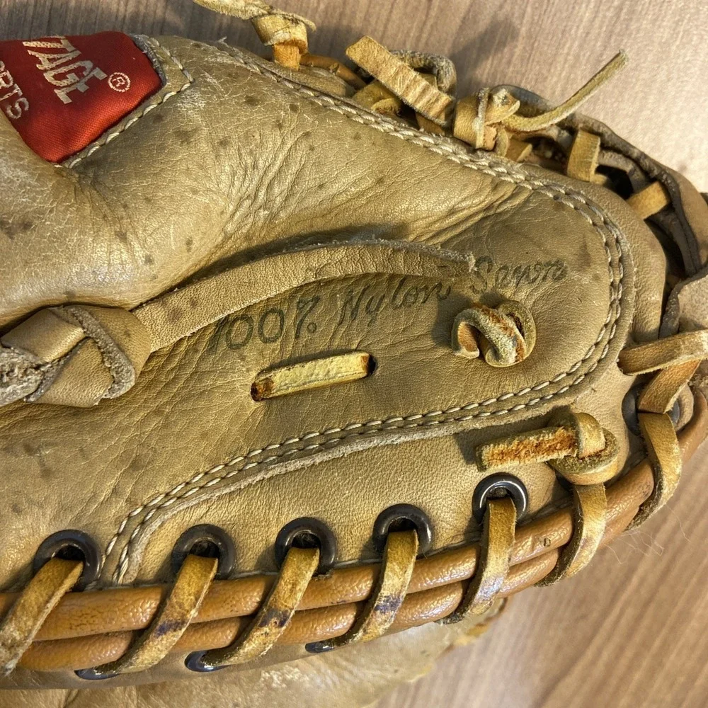 Advantage A's Baseball Catchers Mitt Glove Leather Rawhide Professional Oakland